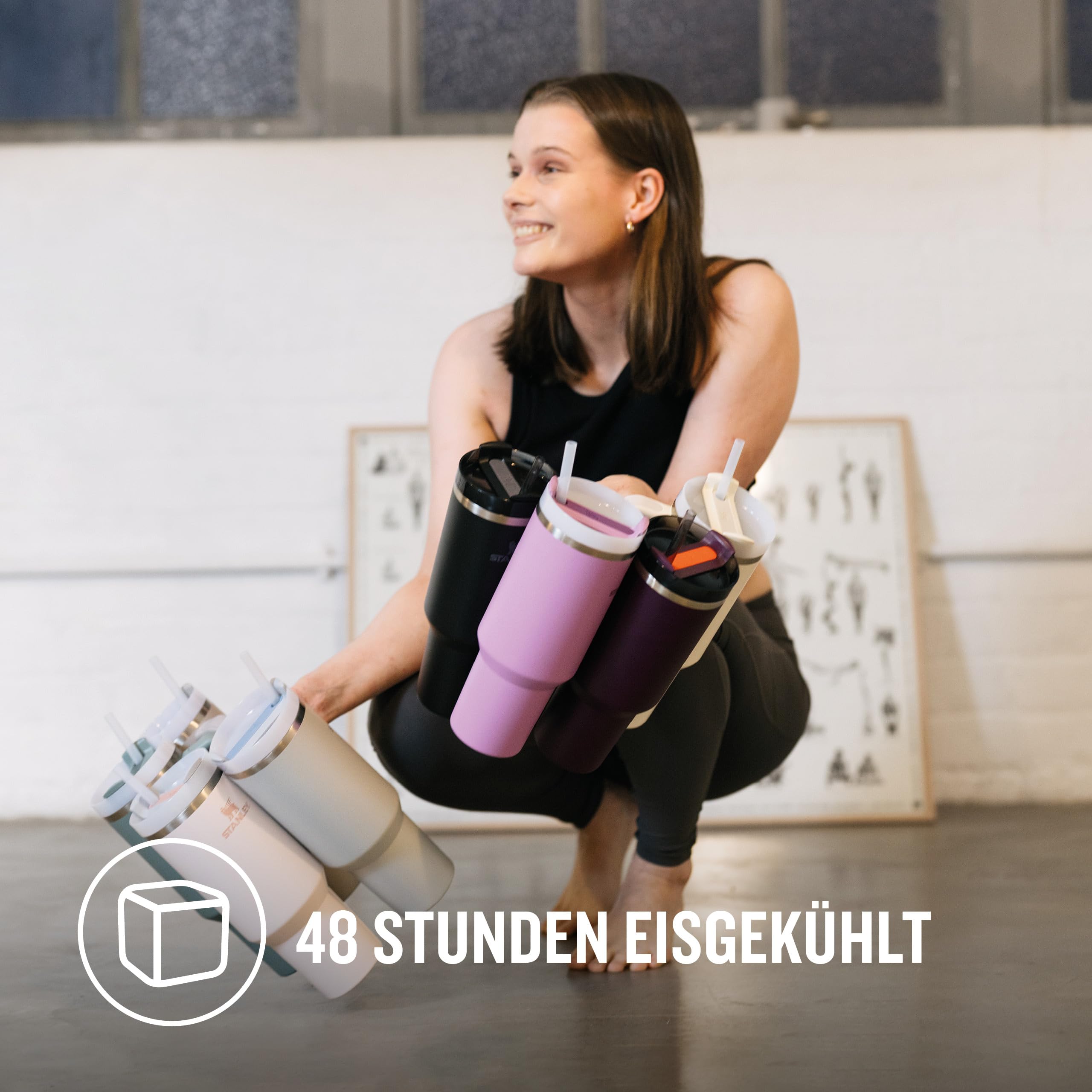 STANLEY 1913 Quencher H2.0 Flowstate Trinkflasche Mit Strohhalm 1.2L - Thermobecher Kühlt 11 Stunden - 48 Stunden Eisgekühlt - Spülmaschinenfest - Thermosflasche BPA Frei - Edelstahl - Plum 4