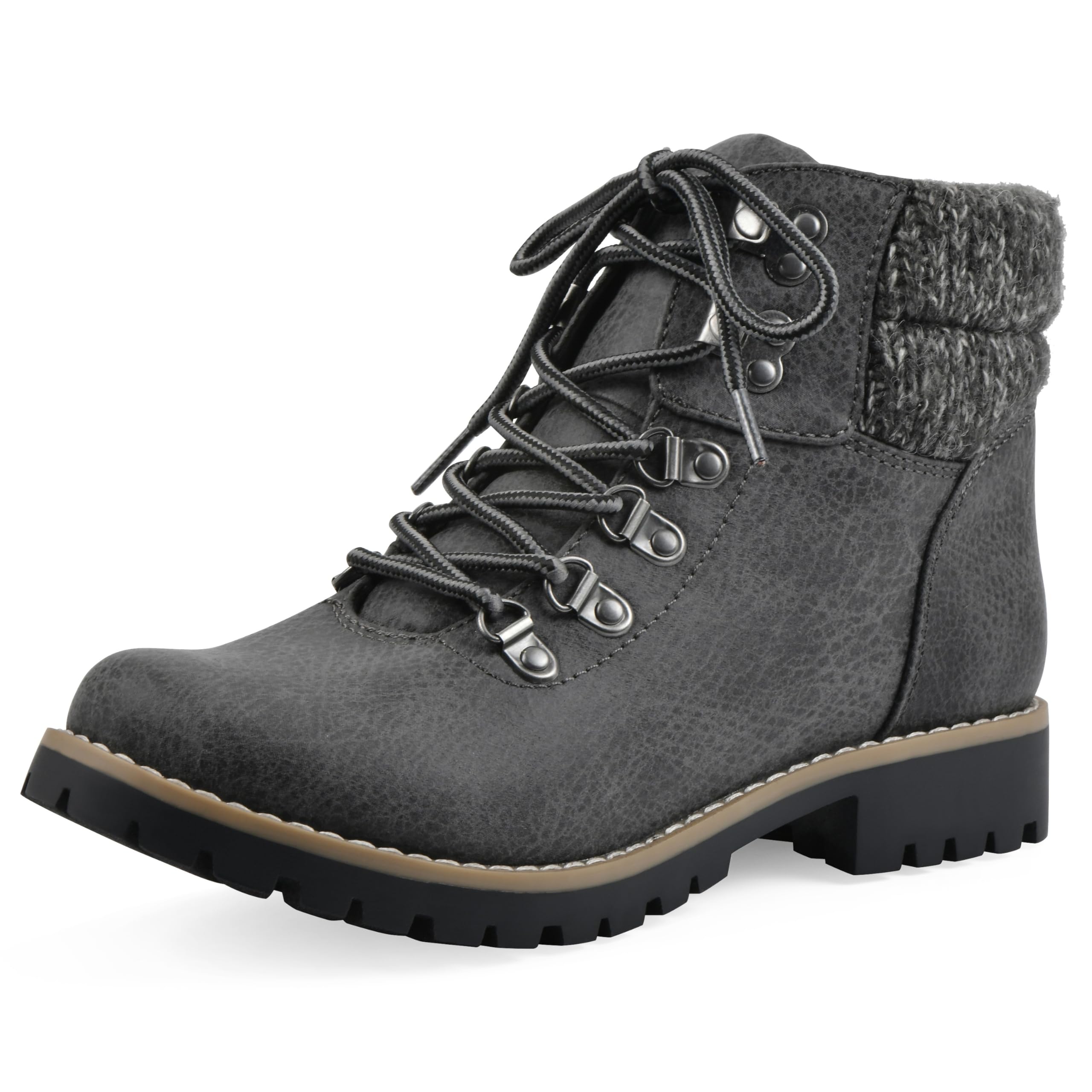 CLIFFS BY WHITE MOUNTAIN Shoes Pathfield Women's Lace-up Hiker Style Bootie, Charcoal/Fabric, 9.5 M Image