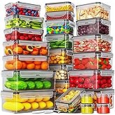 AISOON 40 Pcs 85oz Food Storage Containers with Lids, Airtight BPA-Free Leakproof Reusable Kitchen Containers, Freezer Safe Meal Prep & Pantry Organizer Set, Microwave & Dishwasher Safe