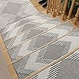 PADOOR 15PC Stair-Treads Non Slip, 3D Peel and Stick Stair Treads for Wooden Steps Indoor, Stair-Carpet Treads Washable Reusable Adhesive Stair-Runner Rugs for Kids and Dogs 8"x30" Grey