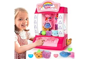 DUCHONG Claw Machines for Kids, Toys for 5 6 7 8 Years Olds Girls, Kids Arcade Games Mini Vending Machine with Squishy Toy Candy Dispenser Machine, for Girls Aged 3-5 6-8