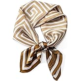 100% Mulberry Silk Scarf for Women, Bandana Square Satin Neck Head Scarf for Hair 27"x27" Handbag Accessories