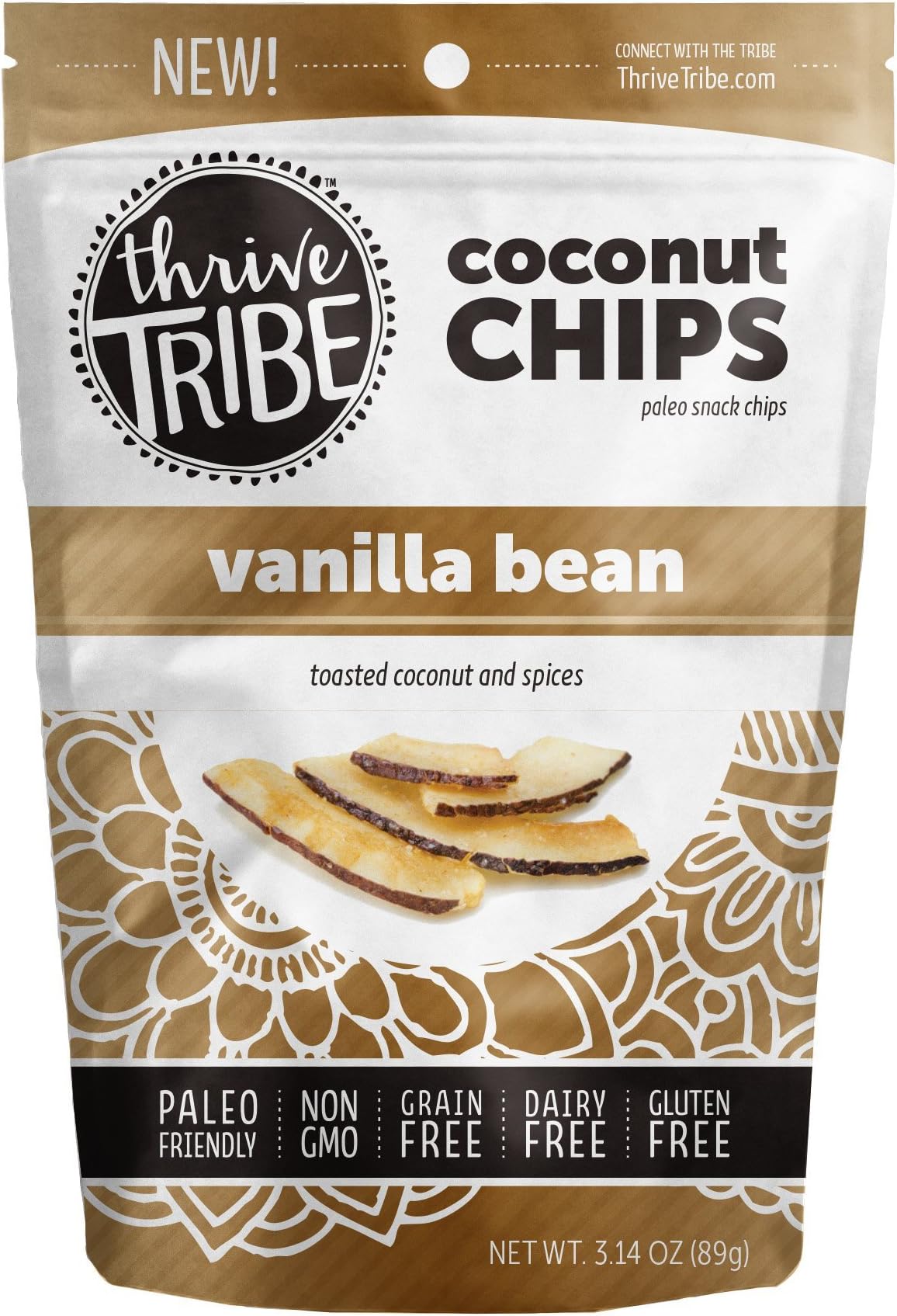 Thrive Tribe 2 Count Coconut Chips, Vanilla, 3.14 oz.