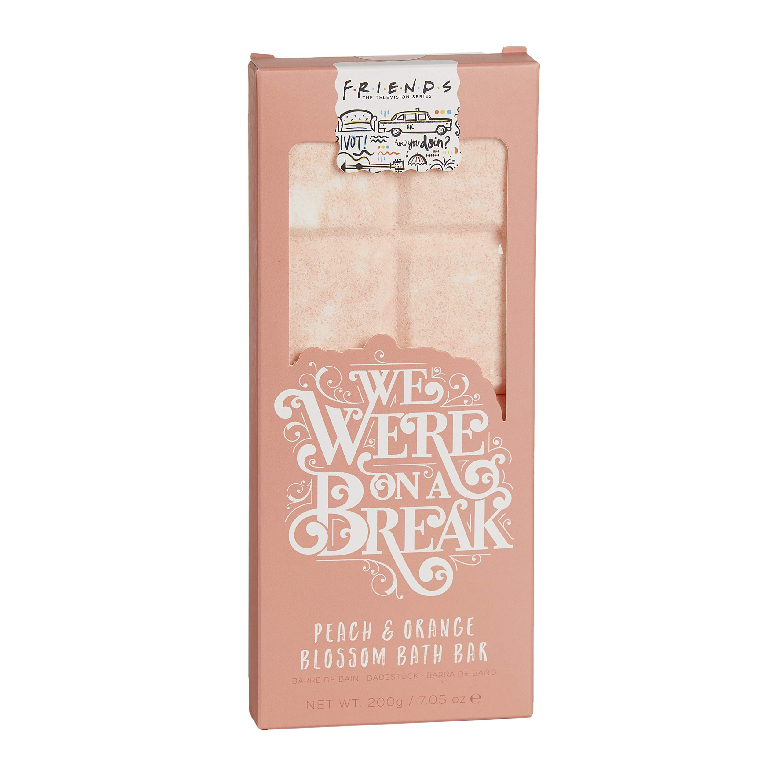 Paladone FRIENDS TV Show We Were On A Break Bath Bar - Peach and Orange Blossom Scented, 200 g (Pack of 1)