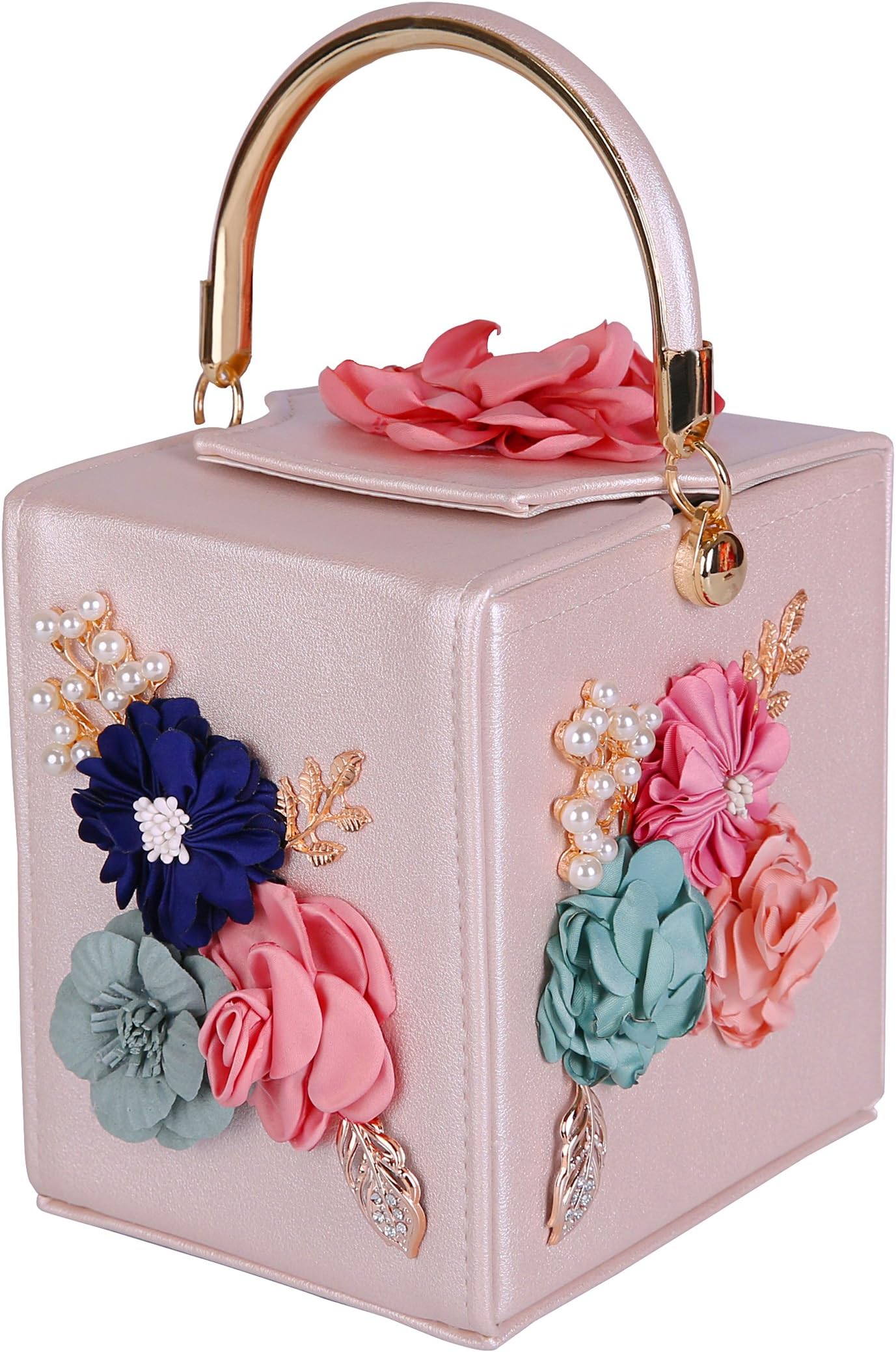 Women Flower Bag Box Clutch Evening Bridal Clutch Handbag for Cocktail Party