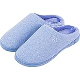 DL Womens Memory Foam Slippers, Cozy Slip on House Slippers for Women Indoor Outdoor, Comfy Women's Bedroom Slippers Warm Soft Flannel Lining Home Slippers Size 5-12 Purple Blue Pink Grey Navy Black