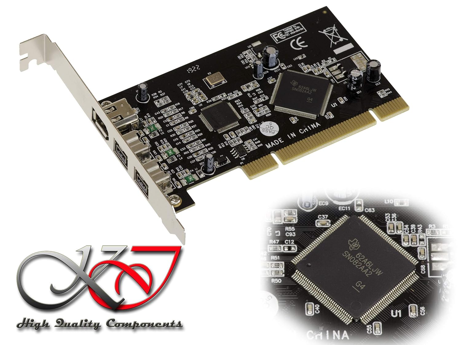 KaleaInformatique 3Port IEEE1384b FireWire 800 PCI Card 32Bit PCI