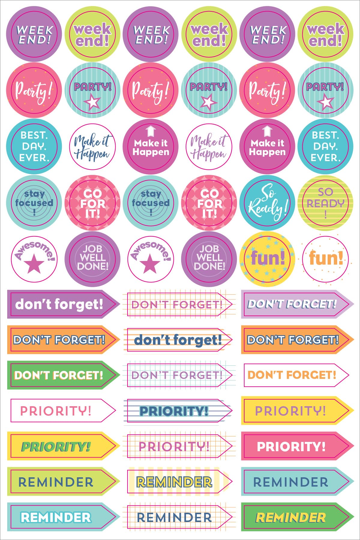 Peter Pauper Press Essentials Weekly Planner Stickers (Set Of 575 Stickers)