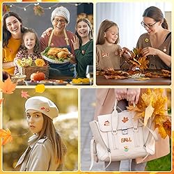 SANNIX 60Pcs Fall Pins, Autumn Enamel Pins Bulk