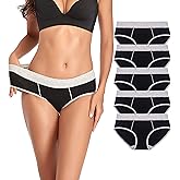 TUTUESTHER Cotton Underwear for Women Mid Rise Hipster Panties Full Briefs Stretchy Ladies Full Coverage Panties