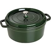 Staub Cast Iron 7-qt Round Cocotte - Basil, Made in France | The only Dutch oven you’ll need, generously serves 5-7