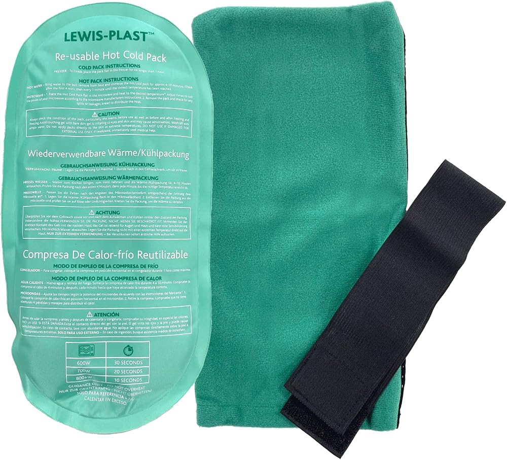 Lewis-Plast Premium Hot & Cold Gel Pack with Sleeve – Reusable Ice Heat Wrap