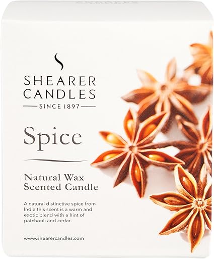 Shearer Candles Natural SPA - Vela perfumada (Incluye Caja, Aroma de Especias), Color Blanco: Amazon.es: Belleza