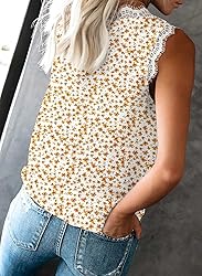 VIISHOW Women Ladies Sexy V Neck Lace Trim Tank