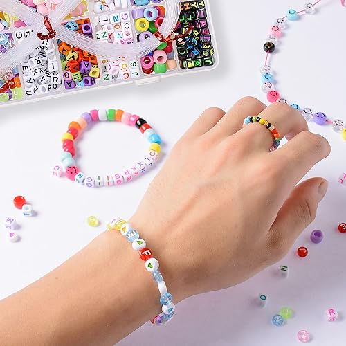 Friendship Bracelet Making Beads Kit, Letter Beads, 22 Multi-Color