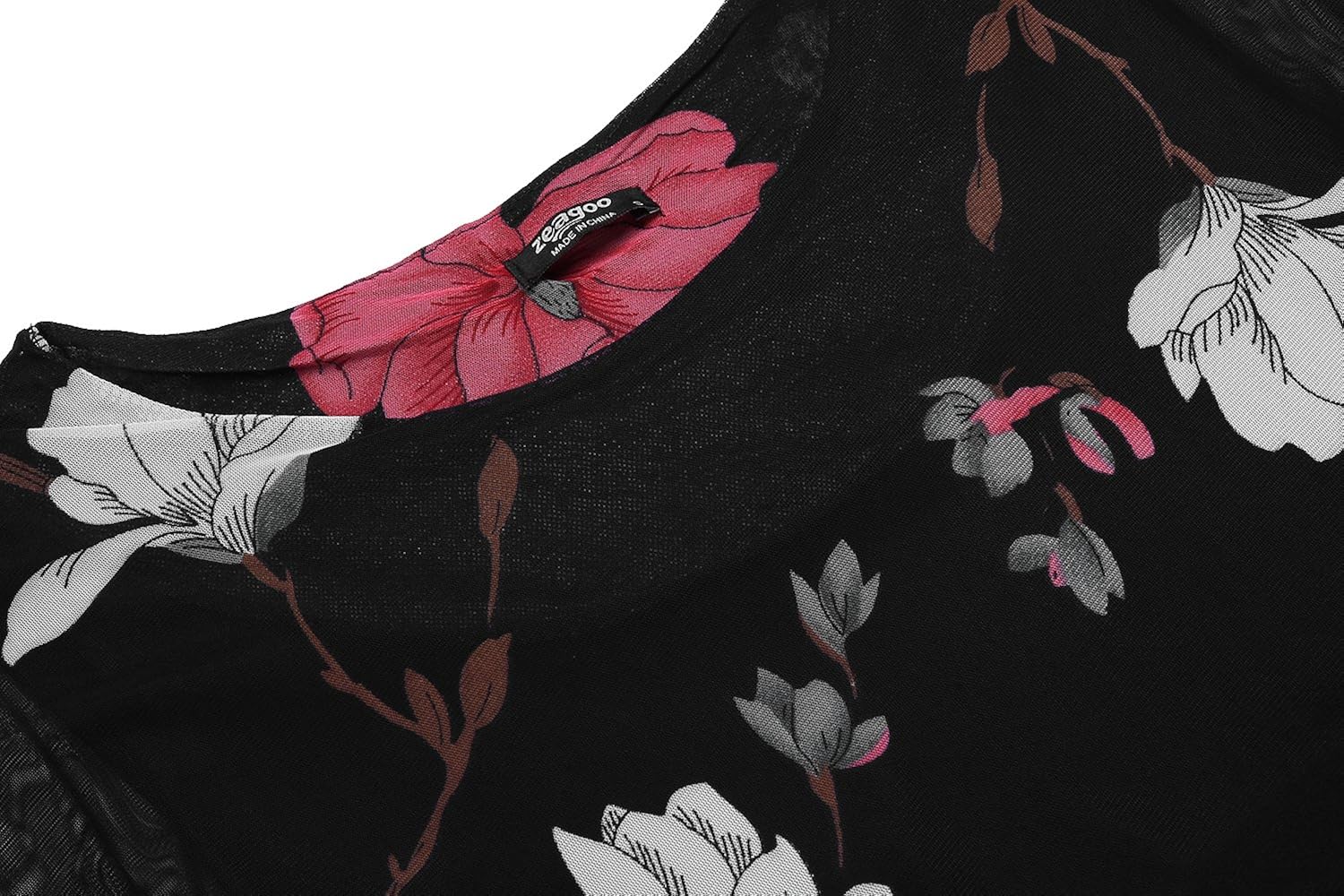 Zeagoo Women's Chiffon Loose Lace Batwing Short Flutter Sleeve Blouse Tops at  Women’s Clothing store