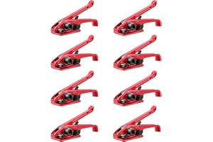 GRESDENT Poly Strapping Tensioner & Cutter Manual Banding Tools Windlass for 1/2" -3/4" Width Polyester Polyproplyn Strap（Red-8 Pack）