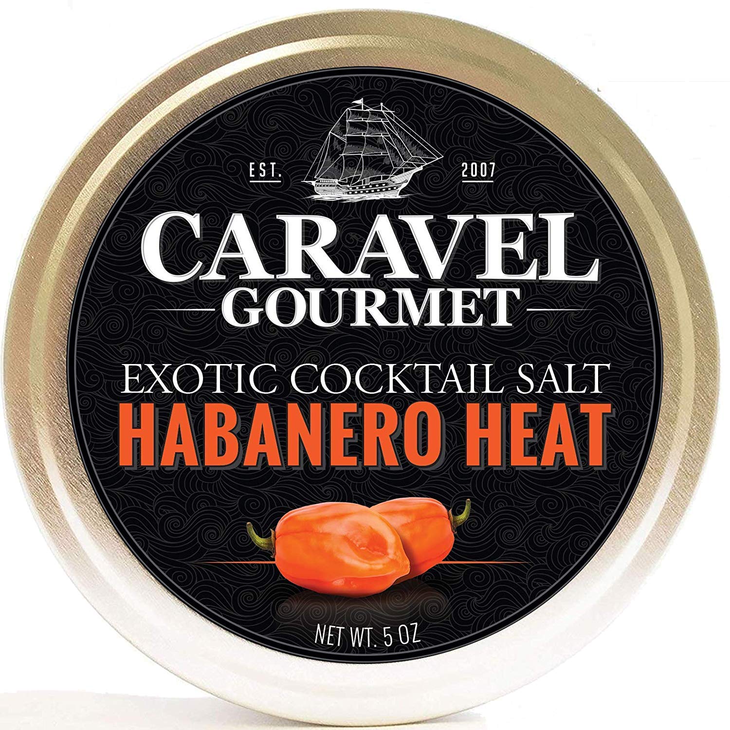 Habanero Heat Exotic Cocktail Salt - All-Natural Glass Rimmer & Finishing Sea Salt, Infused with Habanero Pepper - No MSG, Non-GMO, Gluten-Free - 5 oz. Stackable Tin : Grocery & Gourmet Food