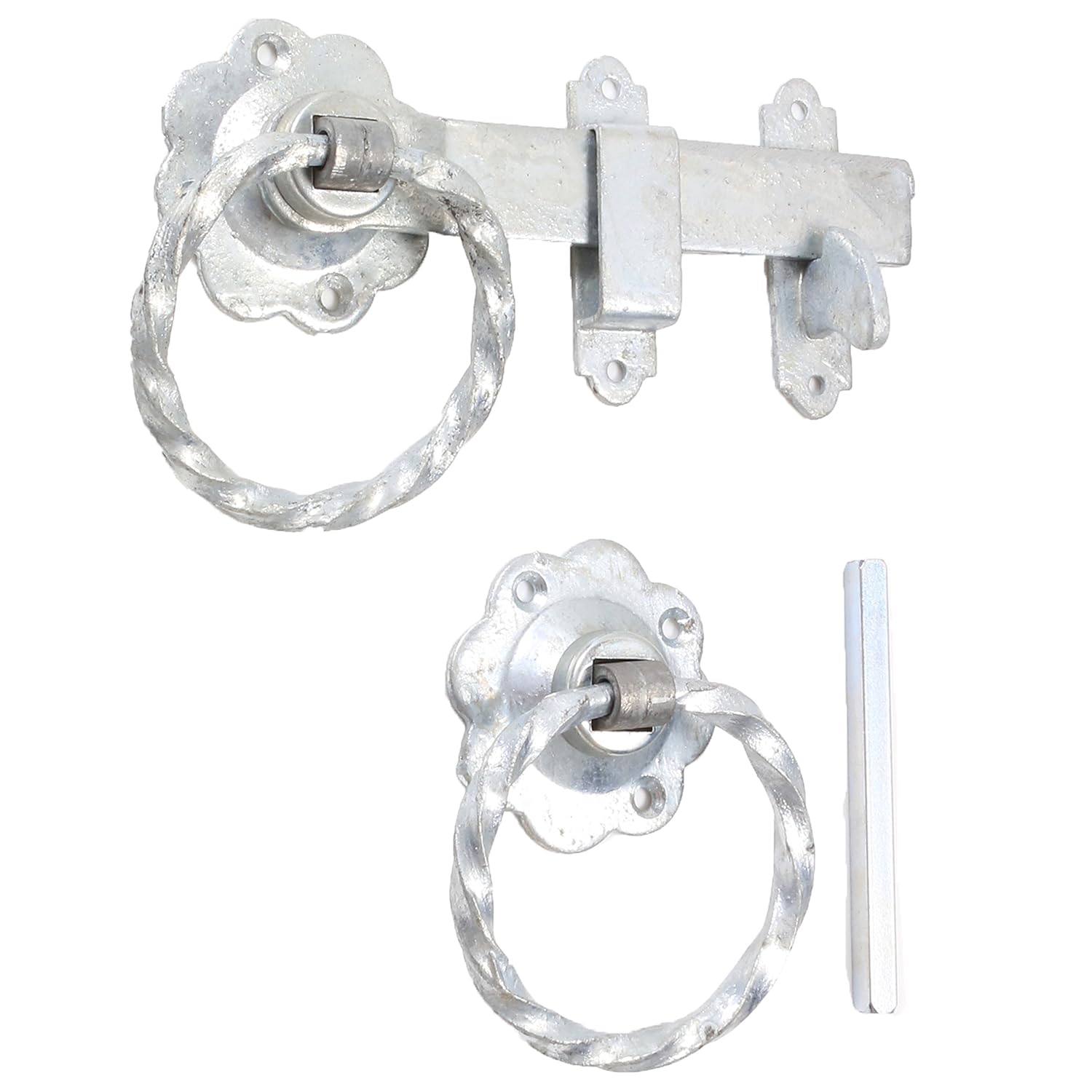 Galvanised 150mm Twisted Ring Gate Latch Amazon.co.uk DIY & Tools