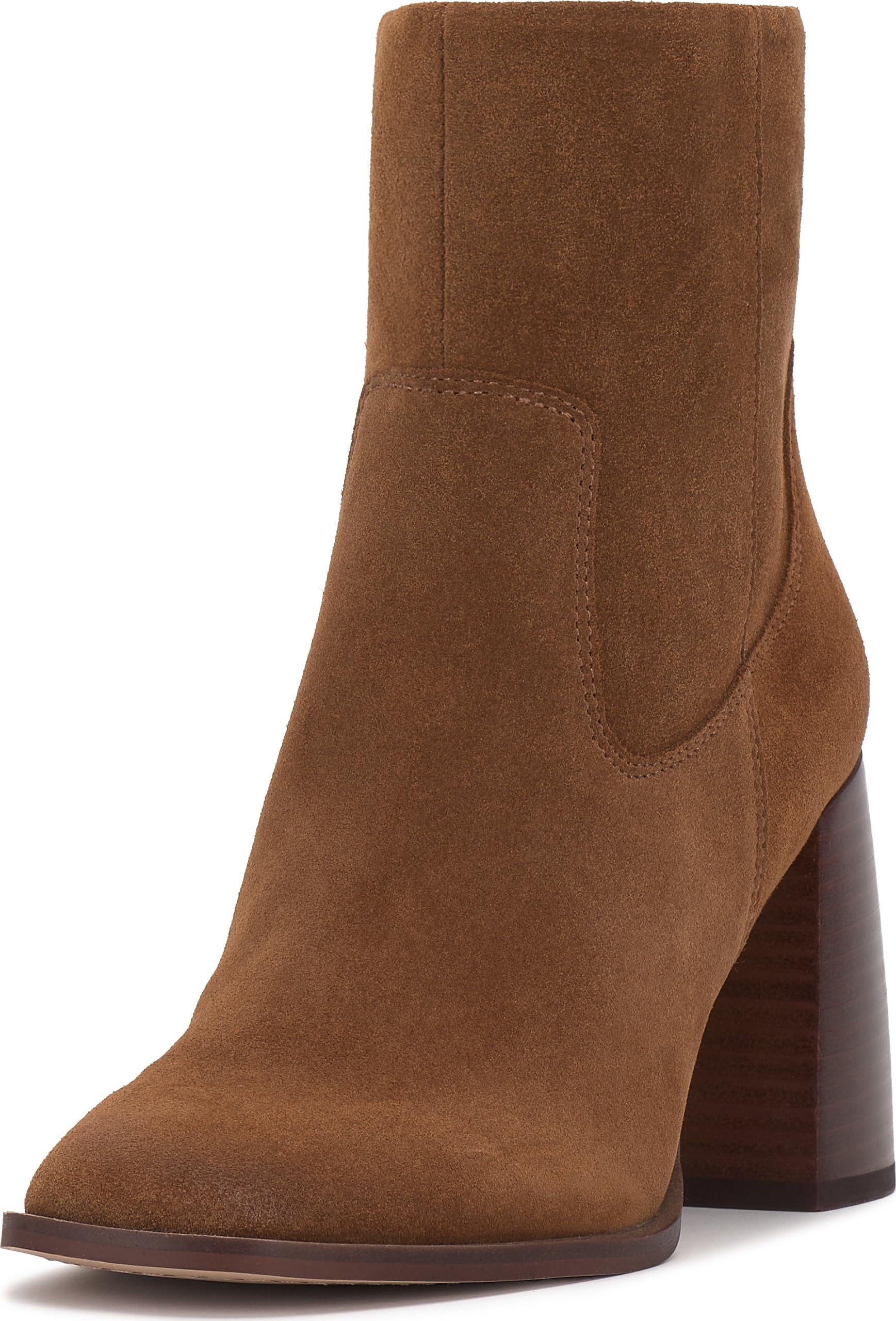 Vince Camuto Women’s Dayana Block Heel Ankle Bootie, Burnt Sugar, 5.5