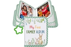 Fullhawl My First Family Album Holds 17 4x6 Pictures Photo Album Soft Cloth Book for Family Memory Gift(Fresh)