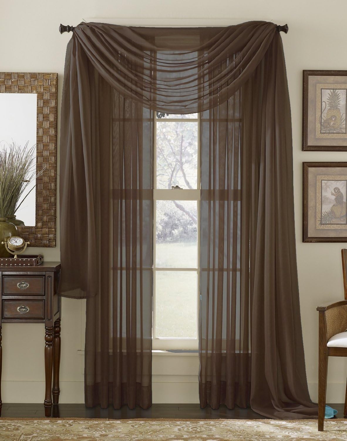 Best purple and chocolate brown kitchen curtains