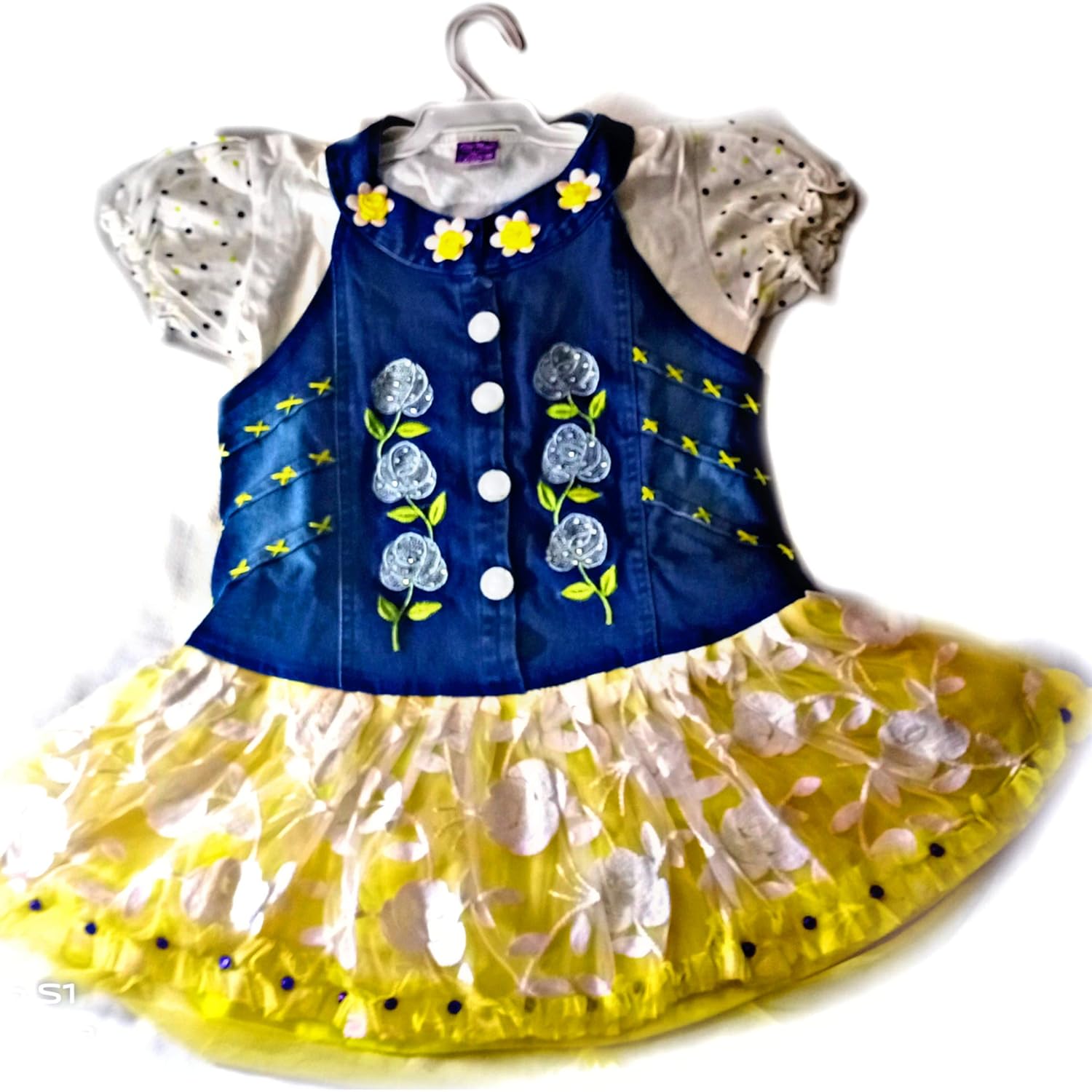 yellow colour baby frock