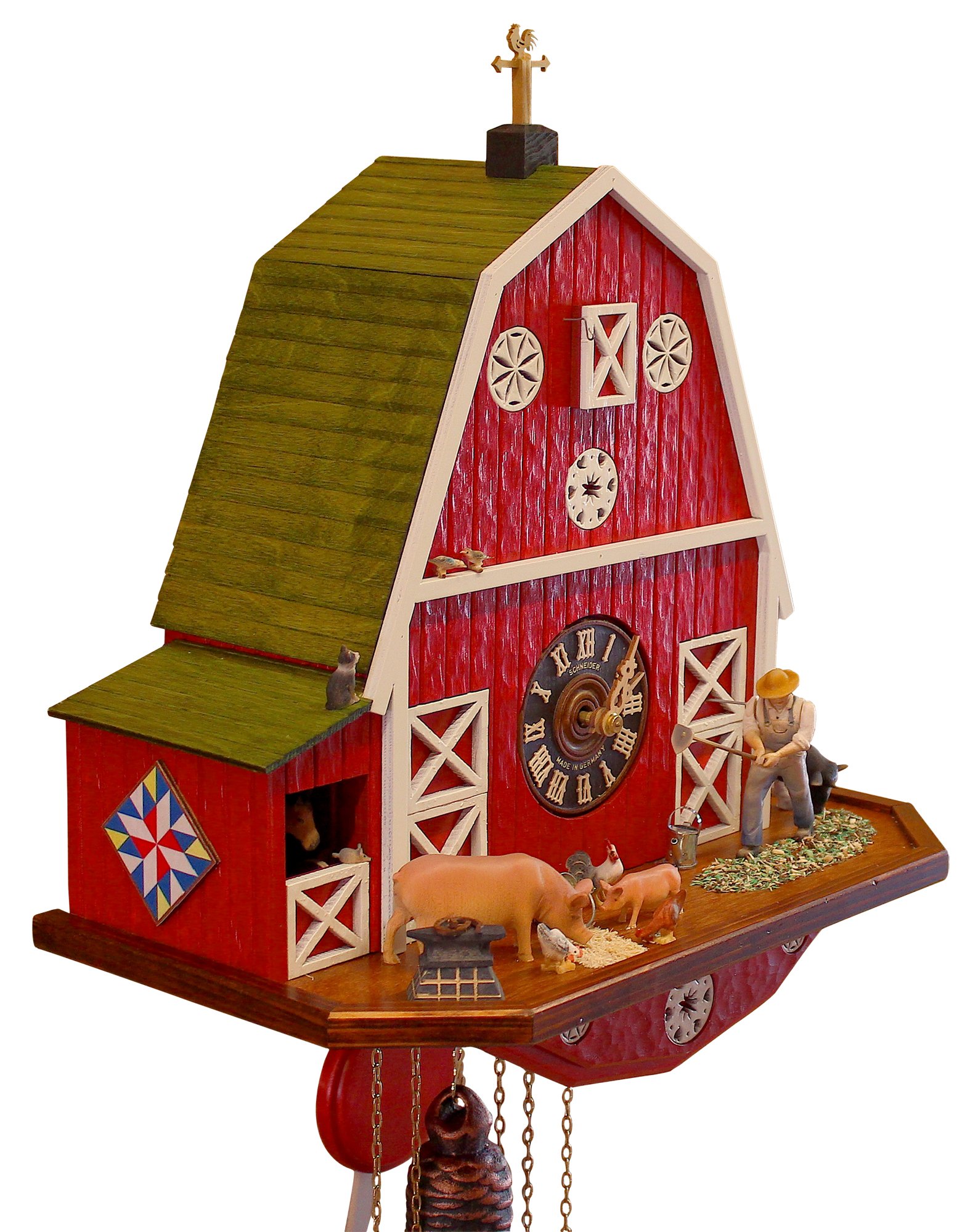 American Barn Cuckoo Clock W/Barn Quilt And 8Day Movement It’s