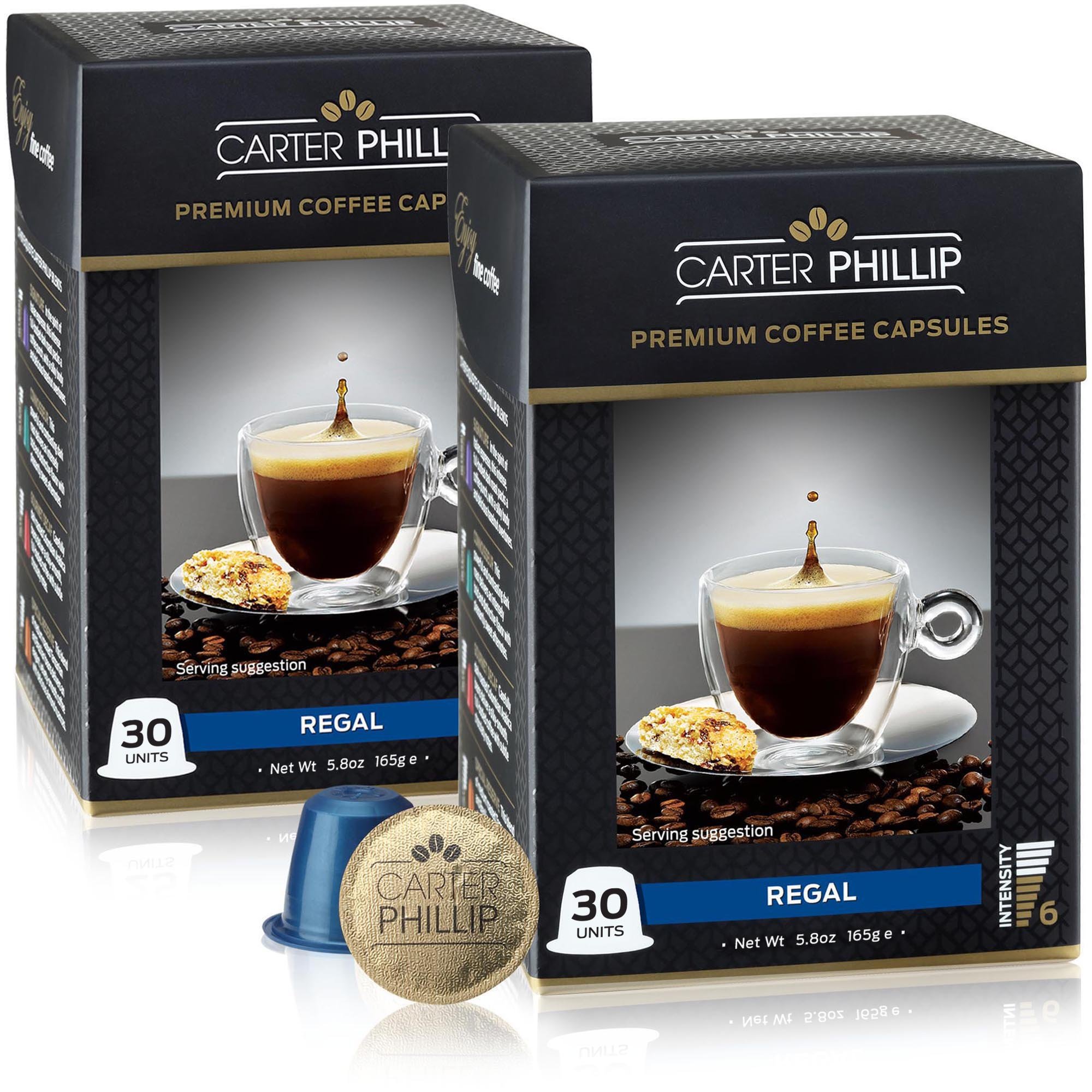Espresso Capsules Compatible with Nespresso OriginalLine 60 Espresso Pods by CARTER PHILLIP