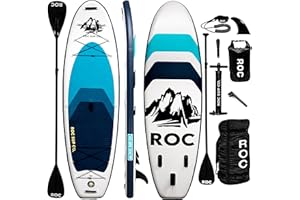 Roc Inflatable Stand Up Paddle Board 10' 6" with Premium SUP Paddle Board Accessories, Wide Stable Design, Non-Slip Comfort Deck for Youth & Adults