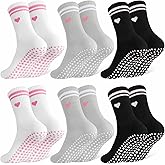 Jspupifip Cute Pilates Socks for Women, Non Slip Yoga Socks with Grips for Barre Workout Athletic Hospital