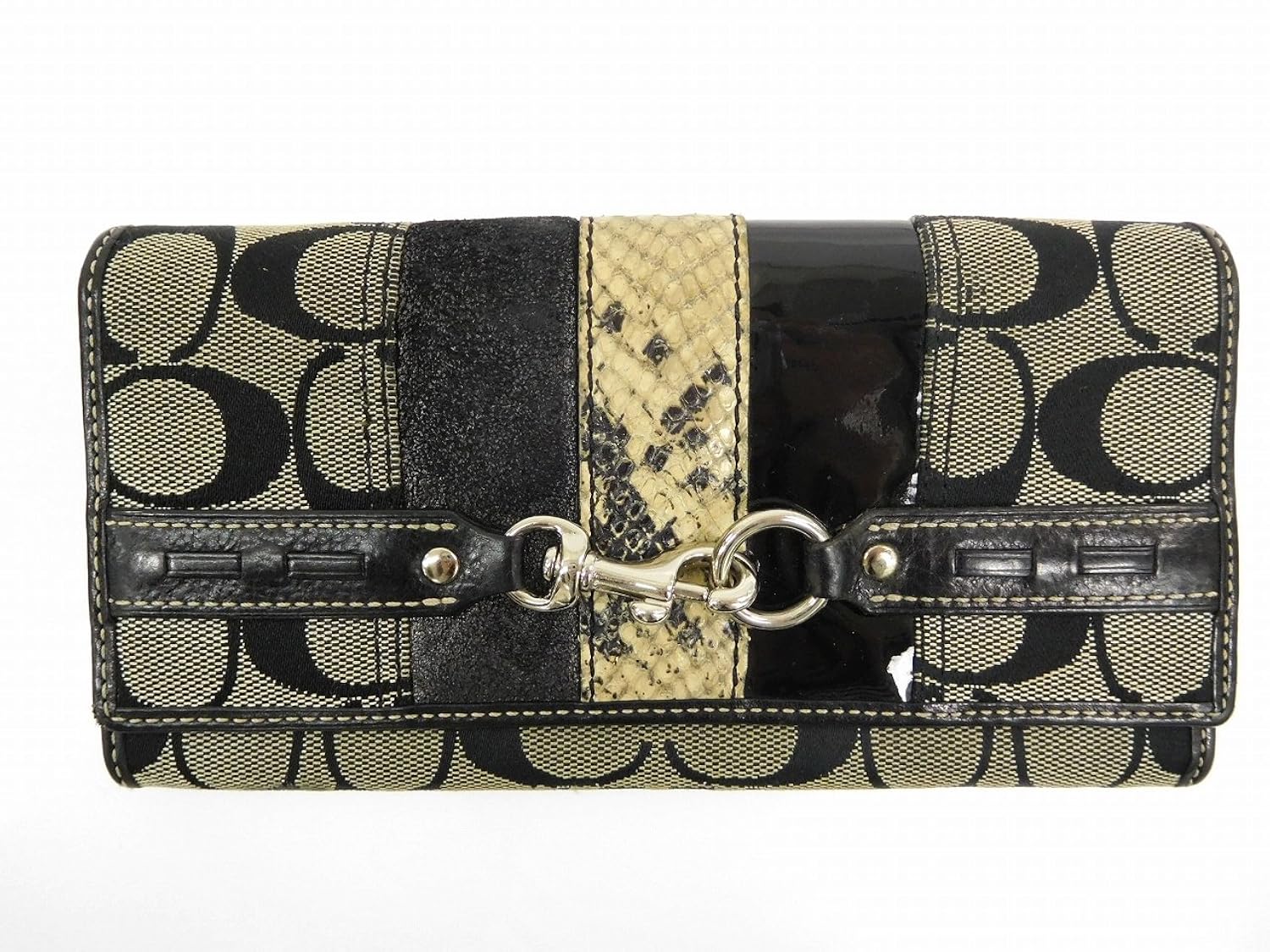 公式の コーチ Coach 長財布 シグネチャー キャンバス レザー X142 中古 B06wp7qm72 Www Gcc Ccpf Com