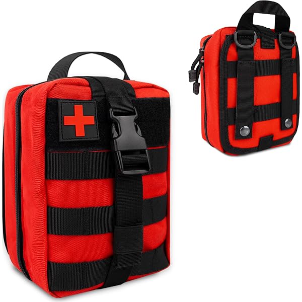 Sac De Premiers Secours Vide - Nylon Imperméable - 25x18x8 Cm - Pour Voiture, Randonnée, Maison - Compact