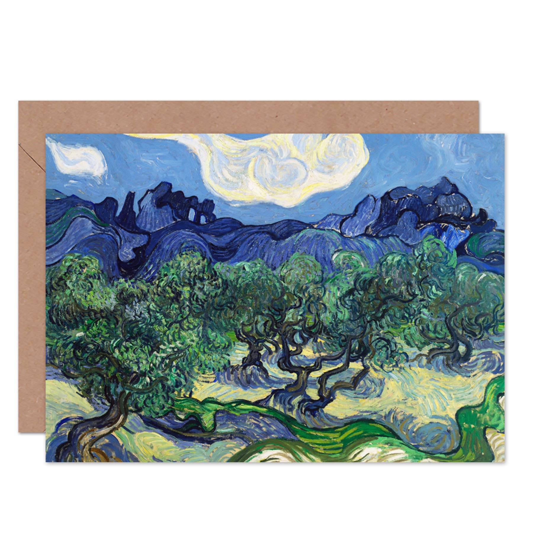 Artery8 Vincent Van Gogh The Olive Trees Fine Art Greeting Card Plus Envelope Blank Inside