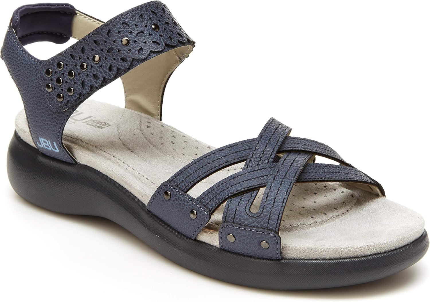 JBU by Jambu Women's Joanna Flat Sandal, Denim, 7.5 Wide