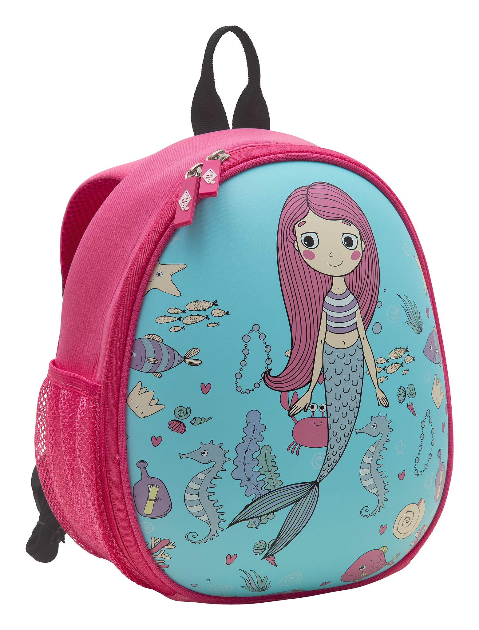 WEDO 2433310 Kids Backpack Mermaid Sturdy Front 2 Mesh Pockets Outside Multiple Mesh Pockets Inside Padded Carry Straps Very Light Easy to Clean