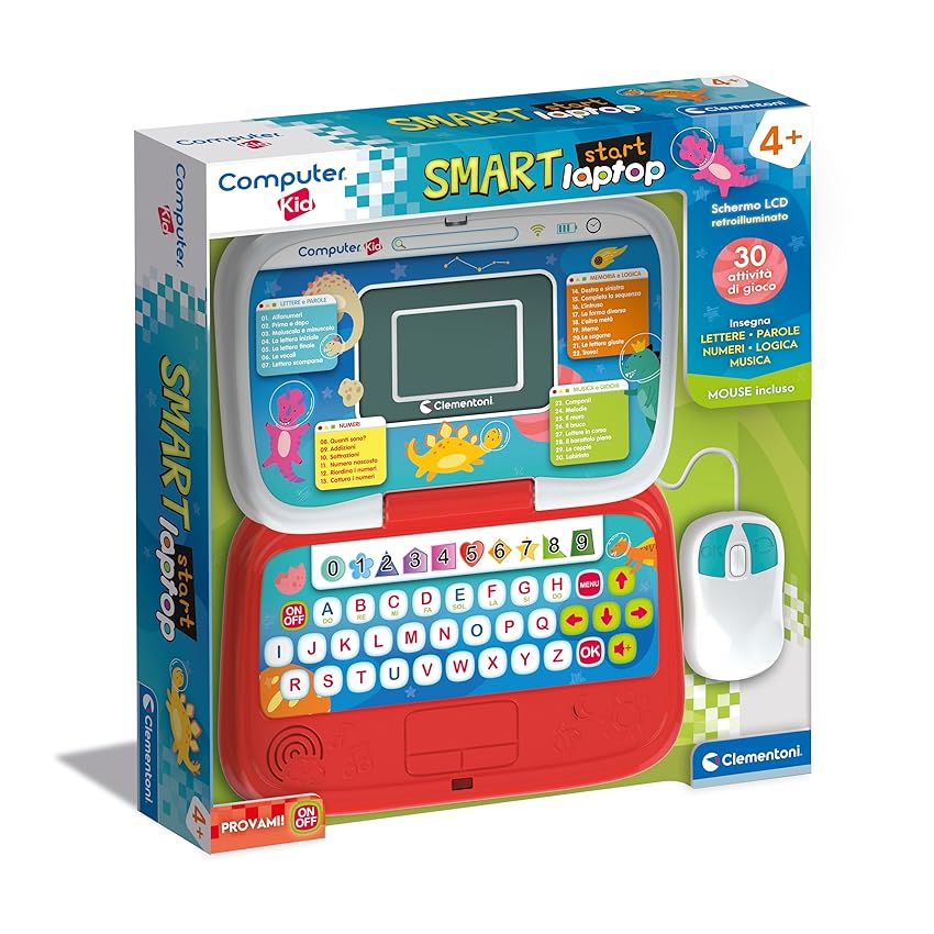 Clementoni - Computer Kid Smart Laptop Educativo Bambini 4+ Anni