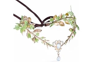 MOSTORY Woodland Flower Elf Headpiece - Floral Headband Leaf Fairy Crown Elven Circlet for Women Renfaire Renaissance Halloween Outfit Cosplay Accessory