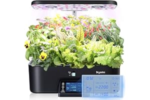 DRYADES 17-Pods Hydroponic Growing System with Dual Fans 24W Full-Spectrum Grow Light & Smart Control Panel for Indoor Gardening for Vegetables Herbs