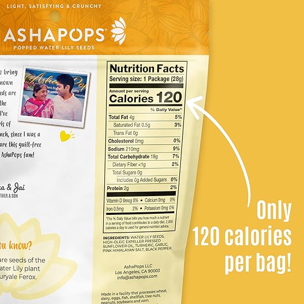 ASHAPOPS TURMERIC GARLIC POPPED WATER LILY SEEDS, 1 OZ