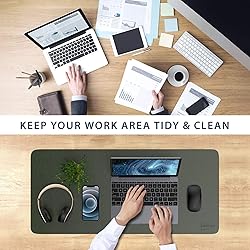 AFRITEE Desk Pad Protector Mat - Dual Side PU