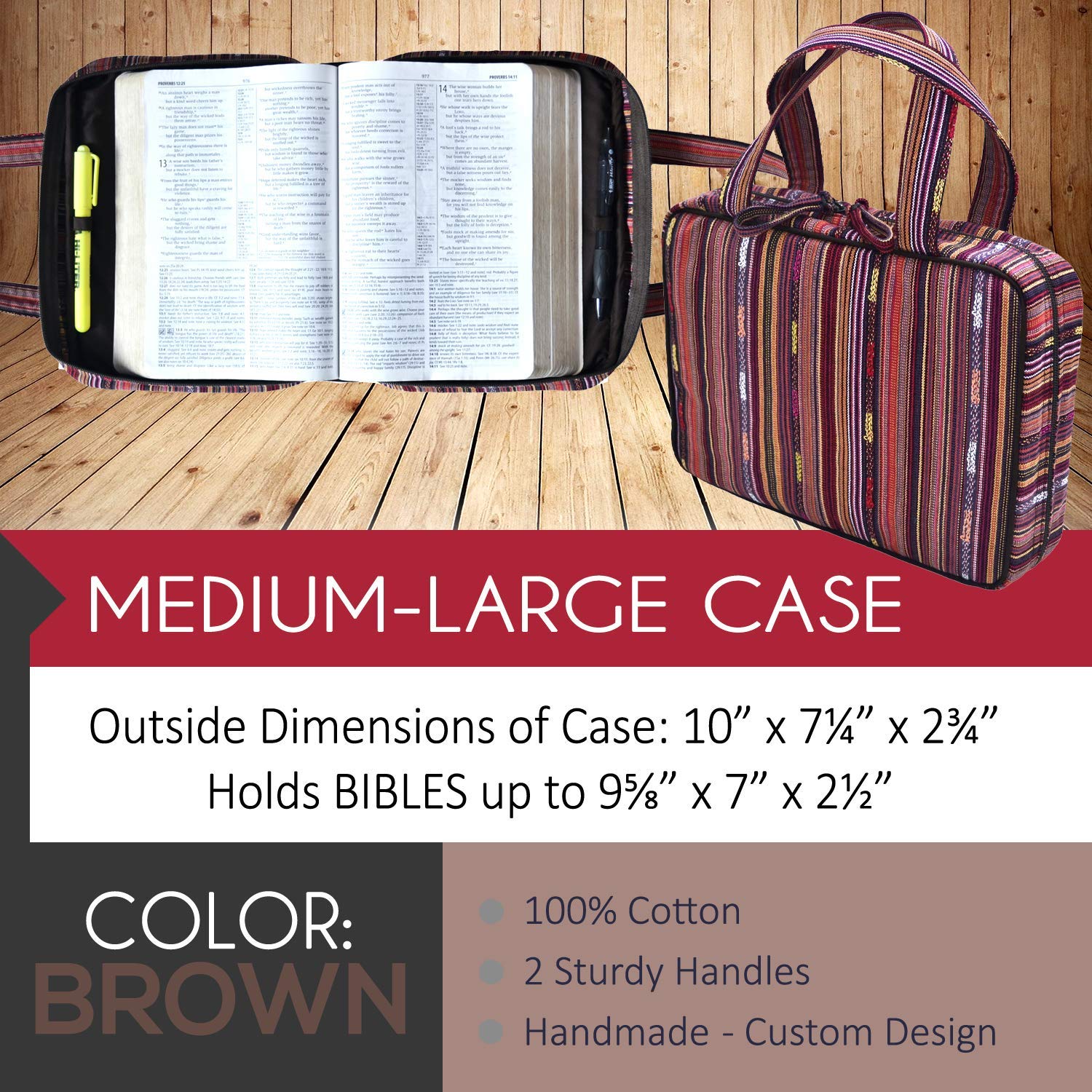 Soft Carrying Case Fabric MediumLarge Bible Cover w/Handles Plum with