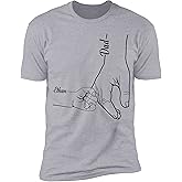 NAZENTI Personalized Papa Shirt with Kids Name - Custom Hand Drawn Childs Hold Hand Dad T-Shirt