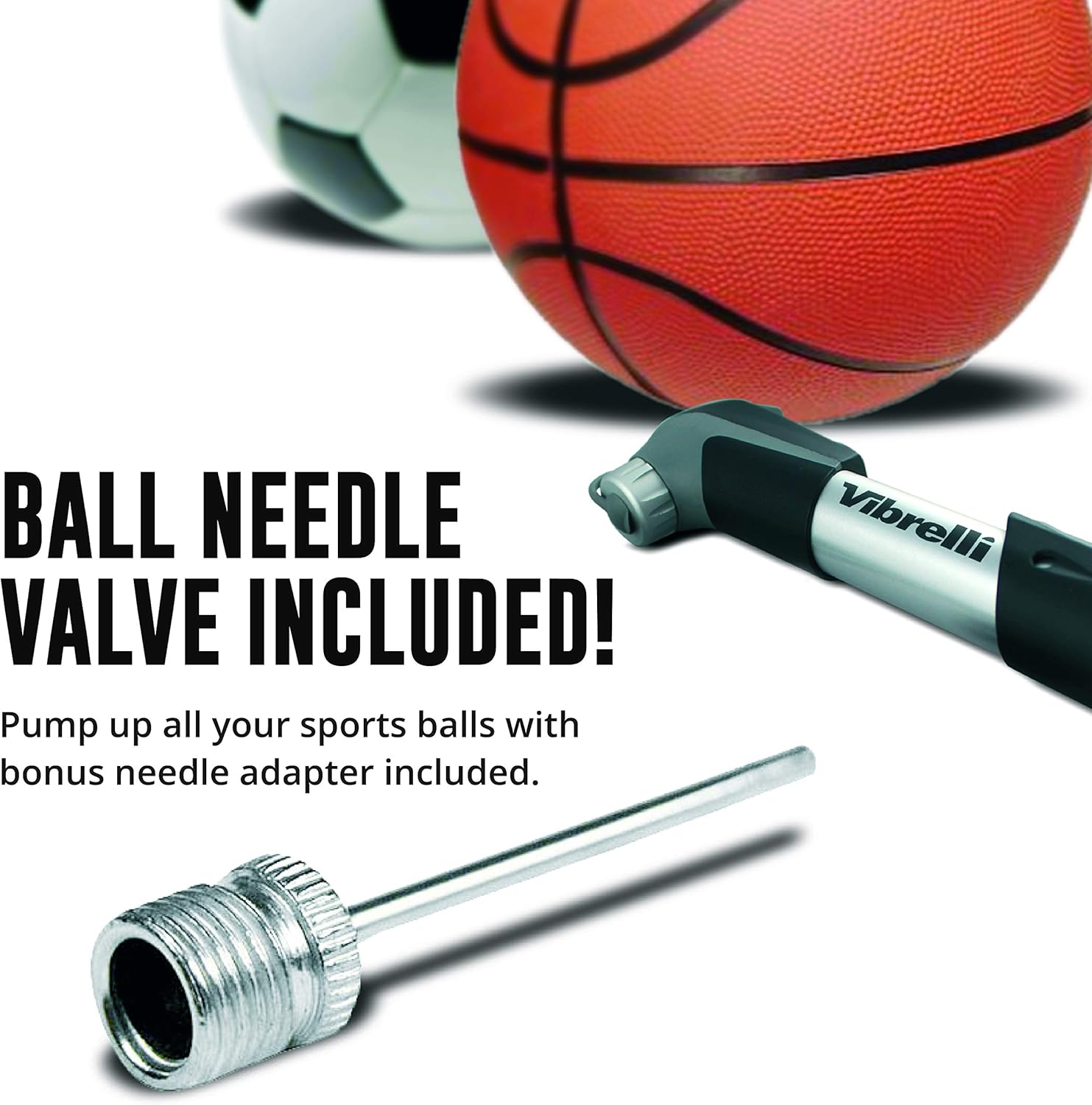 Vibrelli Mini Bike Pump & Glueless Puncture Repair Kit - Fits Presta & Schrader - 120 PSI - No Valve Changing Needed. : Sports & Outdoors