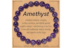 Crystal Healing Bracelet for Women Handmade Natural Stone Gemstone Bracelets Stretch Crystal Beaded Bracelet Gifts for Her Mu