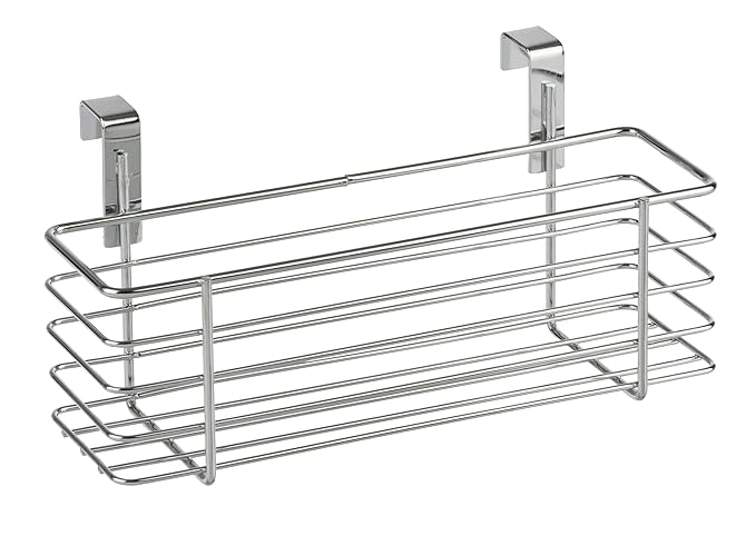 WENKO 2344100 Einhängekorb Slim, verchromtes Metall, 24 x 11.5 x 10 cm, Chrom