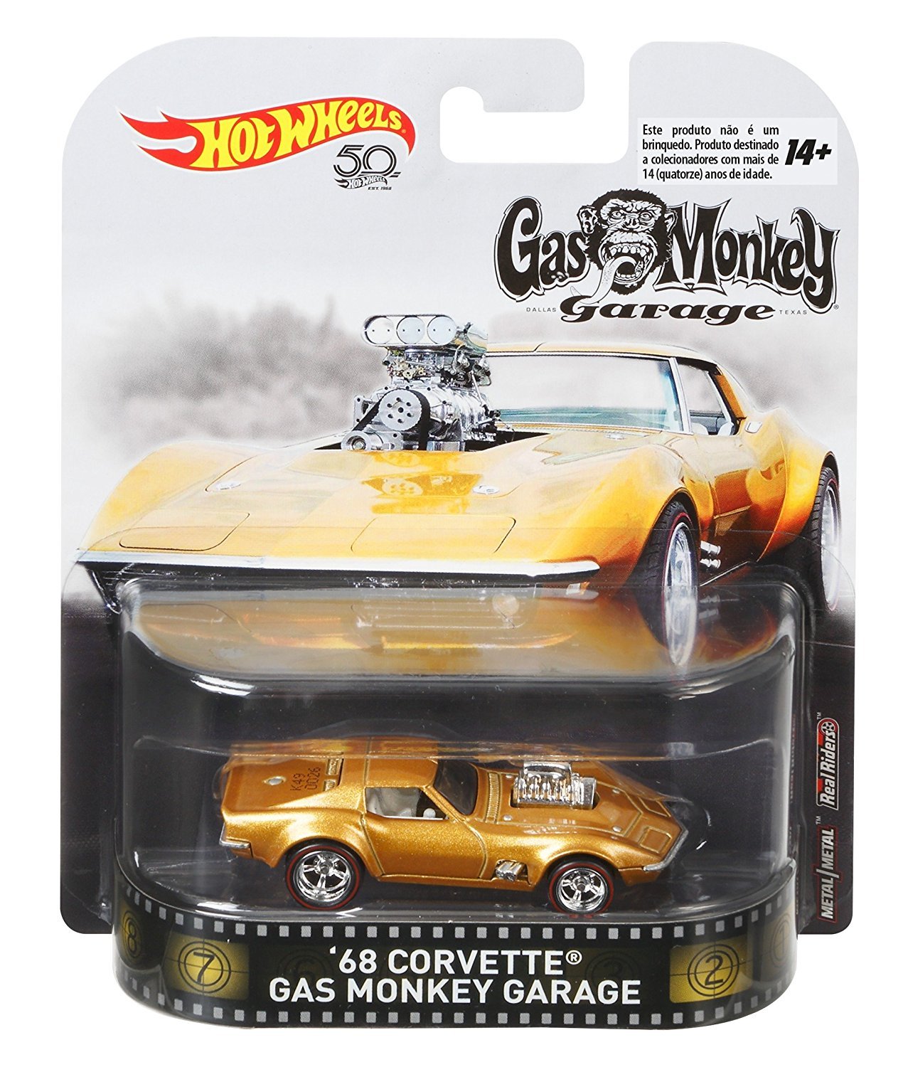Model Metal CORVETTE 1968 from GAS MONKEY GARAGE 7cm (3'') Scale 1/64 ORIGINAL FLD15