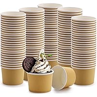 Lawei 100 Pack Ice Crea Cups, 8 Oz Disposable Paper Ice Crea Sundae - View #5