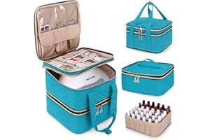 YARWO Nail Gel Organizer Case Holds 72 Bottles (15ml/0.5 fl.oz), Detachable Storage Bag for Nail Gel Bottles and Nail Art Too