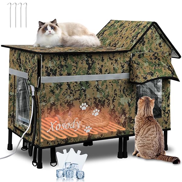 XOSODY HEATED CAT HOUSE FOR OUTSIDE CATS- 100%...